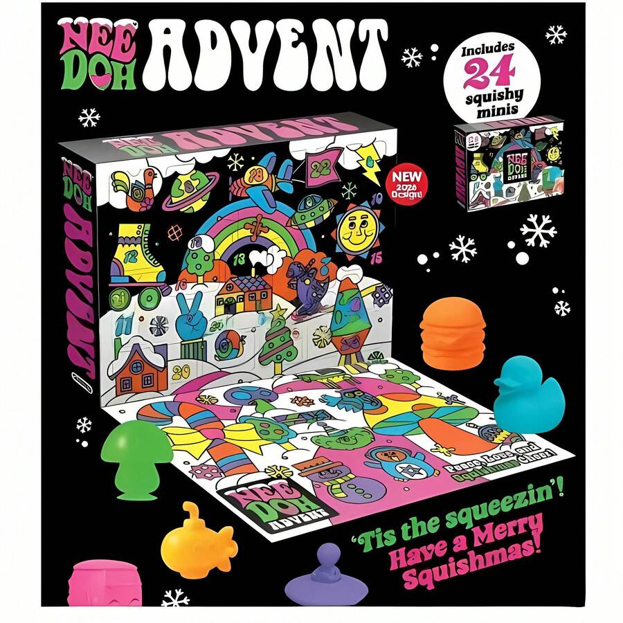 Christmas Squishy Advent Calendar with 24 Mini Fidget Toys